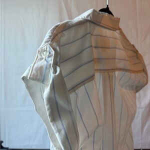 Light Blue Stripe Short-Sleeve Women's Shirt